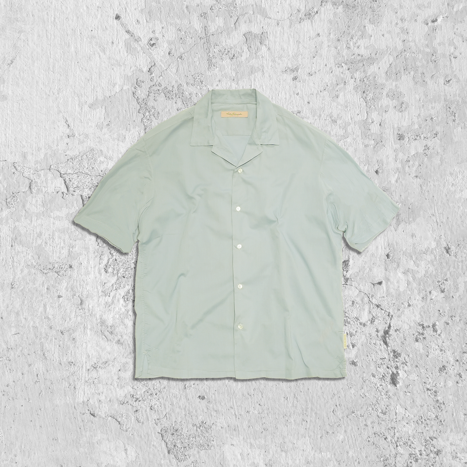 ahe | GARMENT DYE OPEN COLLAR SHIRT