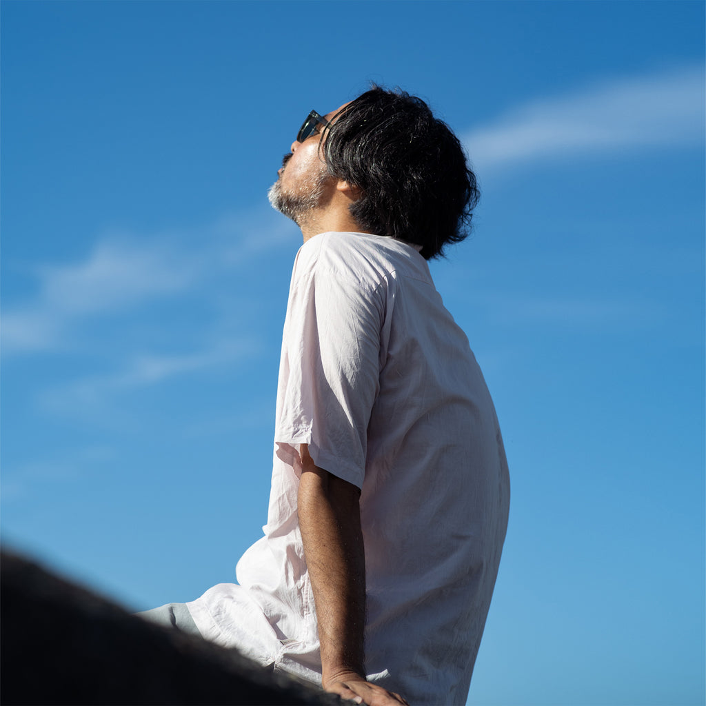 ahe | GARMENT DYE OPEN COLLAR SHIRT