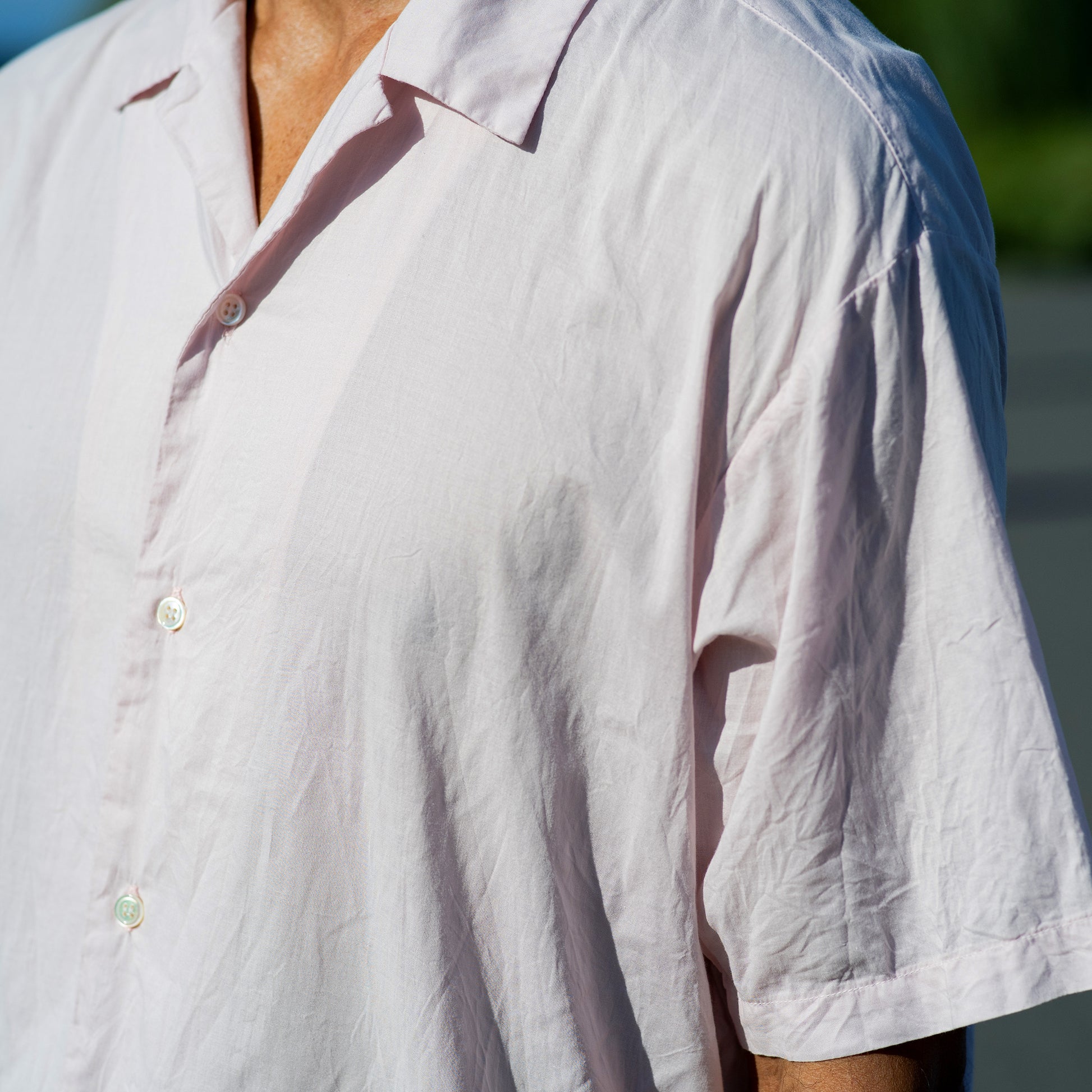 ahe | GARMENT DYE OPEN COLLAR SHIRT