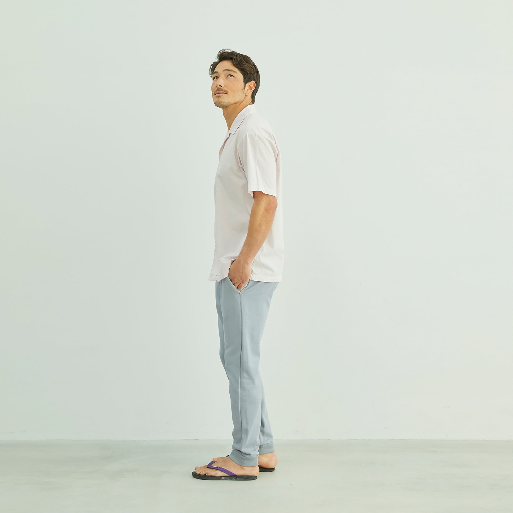 ahe | GARMENT DYE OPEN COLLAR SHIRT
