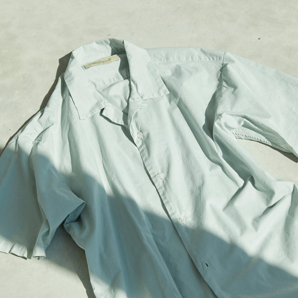 ahe | GARMENT DYE OPEN COLLAR SHIRT
